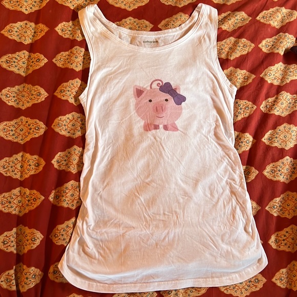 Cafe Press Piggy Maternity Tank with Side Ruching - Picture 2 of 5